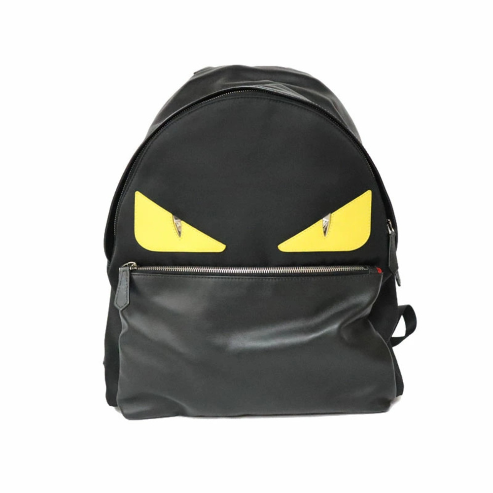 FENDI Bag Bugs Eye Monster Backpack Rucksack Daypack Black Yellow